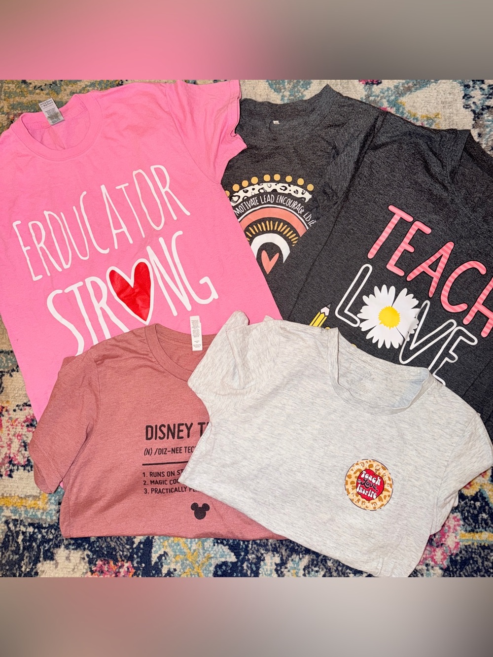 Bundle of 5 Women’s Teacher Graphic T-Shirts